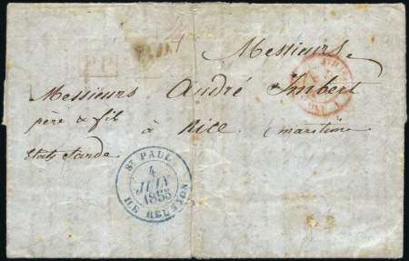 Stamp of Colonies françaises » Réunion 1855 Rarissime grand càd "ST PAUL ILE REUNION" au