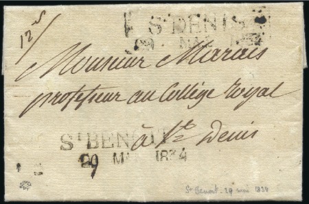 Stamp of Colonies françaises » Réunion 1834 Lettre de St Benoît pour St Denis avec rare m