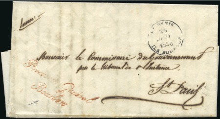 Stamp of Colonies françaises » Réunion 1848 Rare marque de franchise "Procureur Général