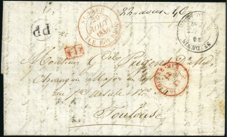Stamp of Colonies françaises » Réunion 1829-62, Lot de 10 lettres sans timbres choisies p