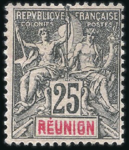 Stamp of Colonies françaises » Réunion 1892 Type Groupe: les quatre valeurs connues avec