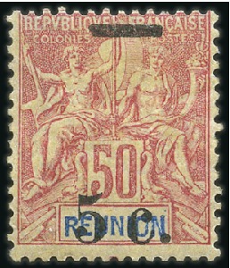 Stamp of Colonies françaises » Réunion 1901-12, Type Groupe surchargés: collection sur pa