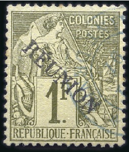 Stamp of Colonies françaises » Réunion 1891 Etude en album sur les variétés des surcharge