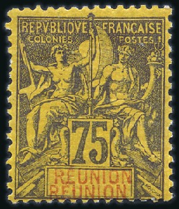 Stamp of Colonies françaises » Réunion 1892-1900 Type Groupe: Etude sur 40 pages en neuf