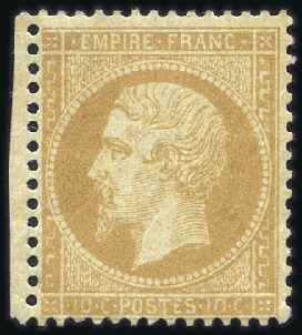Stamp of France 1862 10c Empire non lauré, neuf, TB