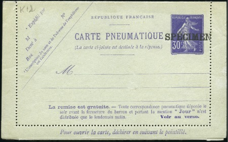Stamp of France 1882-1981, Belle collection de pneumatiques compre