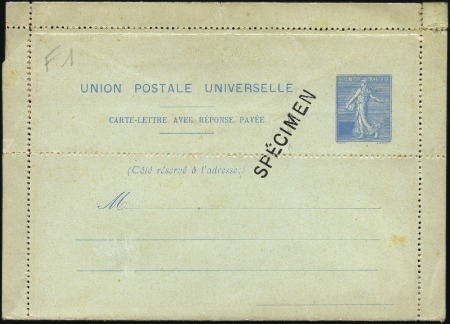 Stamp of France 1906 Essai de carte-lettre avec réponse payée, sur