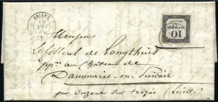 Stamp of France 1859 10c noir Litho superbe obl. càd Briare 10.08.