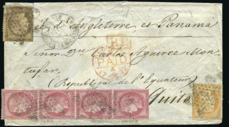 Stamp of France 1872 Affranchissement tricolore pour l'Equateur av