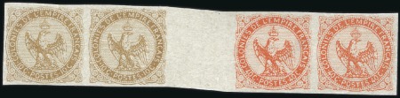 Stamp of Colonies françaises 1859 ESSAI sur carton Aigle 10c et Aigle 40c sépar