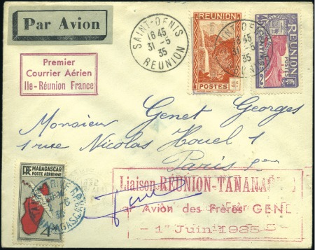 Stamp of Colonies françaises » Réunion 1929-83, Petit coup d'oeil sur la POSTE AERIENNEE 