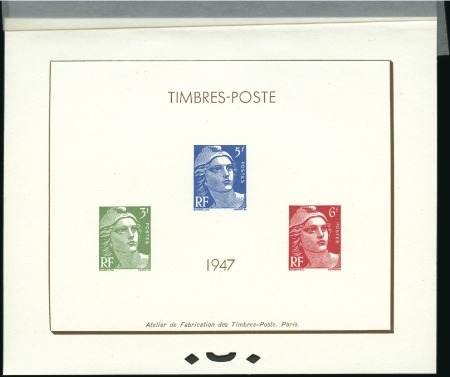 Stamp of France 1946-49 Gandon: série 712 à 733 en épreuve de luxe