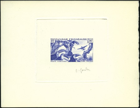 Stamp of Colonies françaises » Guyane française 1947 Trois épreuves d'artiste signées Gandon: Aras