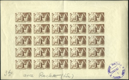 Stamp of France 1938 Carcassonne, non émis projet Mistler en feuil
