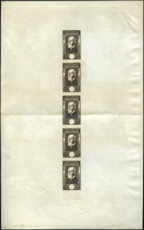 Stamp of France 1933 Président Doumer, projet non adopté: cinq épr