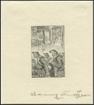 Stamp of France 1938 Mineurs en deux épreuve d'artiste en deux éta