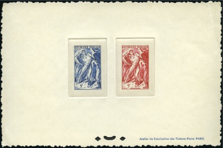 Stamp of France 1947 Résistance: une épreuve collective en noire e