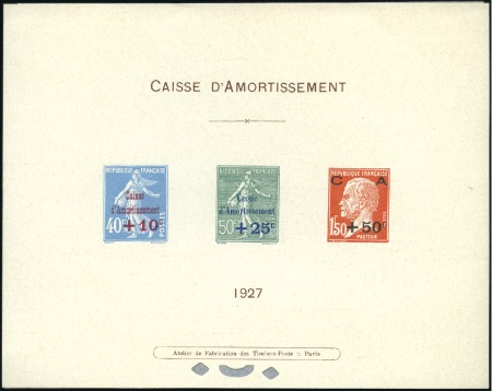 Stamp of France 1927-31 Toutes les Caisse d'amortissement en épreu