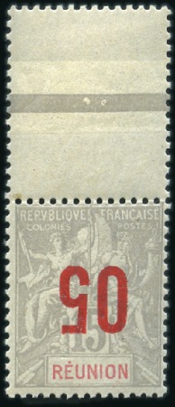 Stamp of Colonies françaises » Réunion 1912 Groupe surchargé: toute la série avec chiffre