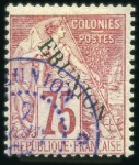 Stamp of Colonies françaises » Réunion 1852-1947, Ensemble important avec doubles dont va