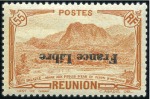 Stamp of Colonies françaises » Réunion 1892-1941, Lot de VARIETES dont 75c Groupe légende