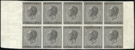Stamp of Belgium » Belgique. Léopold 1er - Nouveau Type - La Genèse Proposition De La Rue, adoptées, 10 centimes, Épre