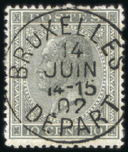 Stamp of Belgium » Belgique. Léopold 1er - Nouveau Type - Émission 10c gris avec oblitération Van den Peereboom Bruxe