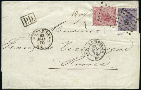 Stamp of Belgium » Belgique. Léopold 1er - Nouveau Type - Émission 1F violet + 40c rose sur lettre en double port de 