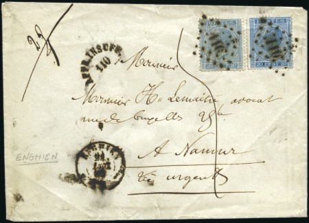 Stamp of Belgium » Belgique. Léopold 1er - Nouveau Type - Émission Groupe de 17 lettres et 2 devants sur pages d'Anat