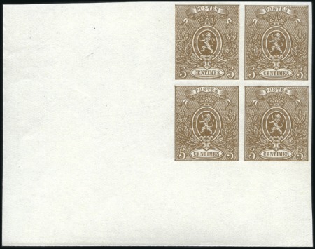 Stamp of Belgium » Belgique. 1866-67 Petit Lion - La Genèse Réimpression de 1945 "Eisenhower/Montgomery" en co