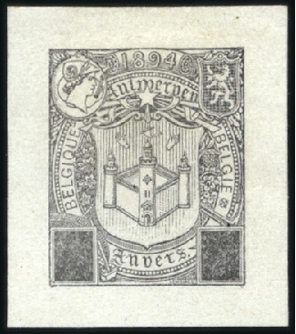 Stamp of Belgium » General issues from 1894 onwards 1894 Exposition d'Anvers, Épreuve du coin sans ban