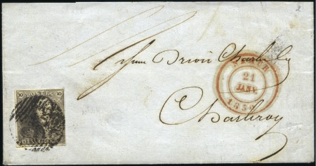 Stamp of Belgium » Belgique. 1849 Epaulettes - Émission 10c Brun avec variété "Triangle au dessus de T de 