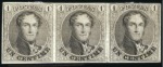 Stamp of Belgium » Belgique. 1849 Médaillons (filigrane encadré) - La Genèse - Épreuves Épreuve de la planche: 1c noir grisâtre sur papier