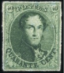 Stamp of Belgium » Belgique. 1849 Médaillons (filigrane encadré) - La Genèse - Épreuves Épreuve de la planche: 40 centimes, lot de six exe