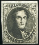 Stamp of Belgium » Belgique. 1849 Médaillons (filigrane encadré) - La Genèse - Épreuves Épreuve de la planche: 40 centimes, lot de six exe