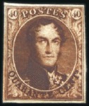 Stamp of Belgium » Belgique. 1849 Médaillons (filigrane encadré) - La Genèse - Épreuves Épreuve de la planche: 40 centimes, lot de six exe