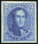 Stamp of Belgium » Belgique. 1849 Médaillons (filigrane encadré) - Réimpressions Réimpression de 1895, Trois exemplaires découpés -