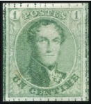 Stamp of Belgium » Belgique. 1849 Médaillons (filigrane encadré) - Réimpressions Réimpression de 1895, Trois exemplaires découpés -
