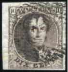 Stamp of Belgium » Belgique. 1849 Médaillons (filigrane encadré) - Émission 10c Brun, lot de quatre exemplaires oblitérés mont