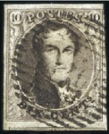 Stamp of Belgium » Belgique. 1849 Médaillons (filigrane encadré) - Émission 10c Brun, lot de quatre exemplaires oblitérés mont