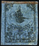 Stamp of Turkey » Tughra Issue » 1863-65 1st Printing: Narrow Spaced, Thin Paper 2pi black on blue, attractive & valuable assembly 