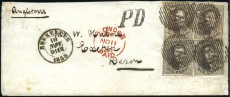 Stamp of Belgium » Belgique. 1858 Médaillons arrondis - Émission 10c Brun, deux exemplaires plus 10c brun-roux en p