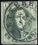 Stamp of Belgium » Belgique. 1861 Médaillons allongés - Émission 1c Vert: Petit lot de six isolés et d'une paire mo