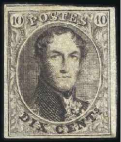 Stamp of Belgium » Belgique. 1861 Médaillons allongés - Émission 10c Brun, très bien margé avec fragments de deux v