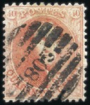 Stamp of Belgium » Belgique. 1863 Médaillons dentelés 12 1/2 : 13 1/2 ST-JOSSE-TEN-NOODE: 20c bleu et 40c carmin-rose, l