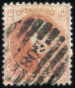 Stamp of Belgium » Belgique. 1863 Médaillons dentelés 12 1/2 : 13 1/2 ST-JOSSE-TEN-NOODE: 20c bleu et 40c carmin-rose, l