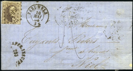 Stamp of Belgium » Belgique. 1863 Médaillons dentelés 12 1/2 : 13 1/2 10c Brun, oblitération losange de points 293 de Pe