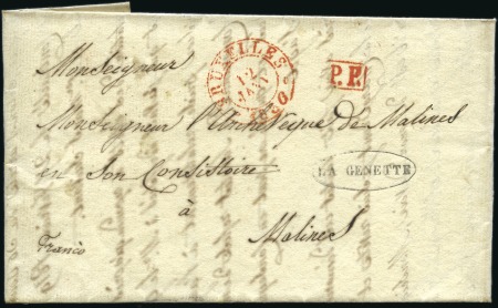 Stamp of Belgium » Belgique. Histoire Postale 1836 (12.1) Lettre de Wisbecq pour Malines, belle 