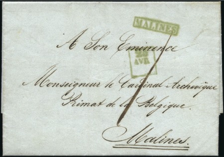 Stamp of Belgium » Belgique. Histoire Postale 1844 (25.4) Lettre datée d'Anvers pour Malines, ca
