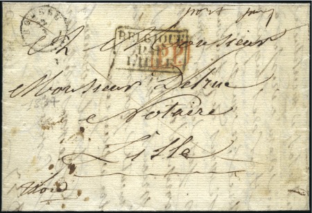 Stamp of Belgium » Belgique. Histoire Postale 1837 (22.1) Lettre de Boussu pour Lille en France,